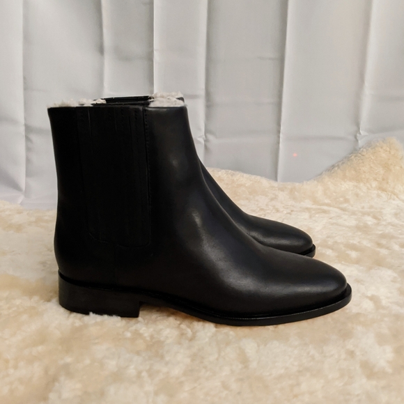 J. Crew Sherpa-lined Chelsea Leather Boots 5.5 - Picture 4 of 8